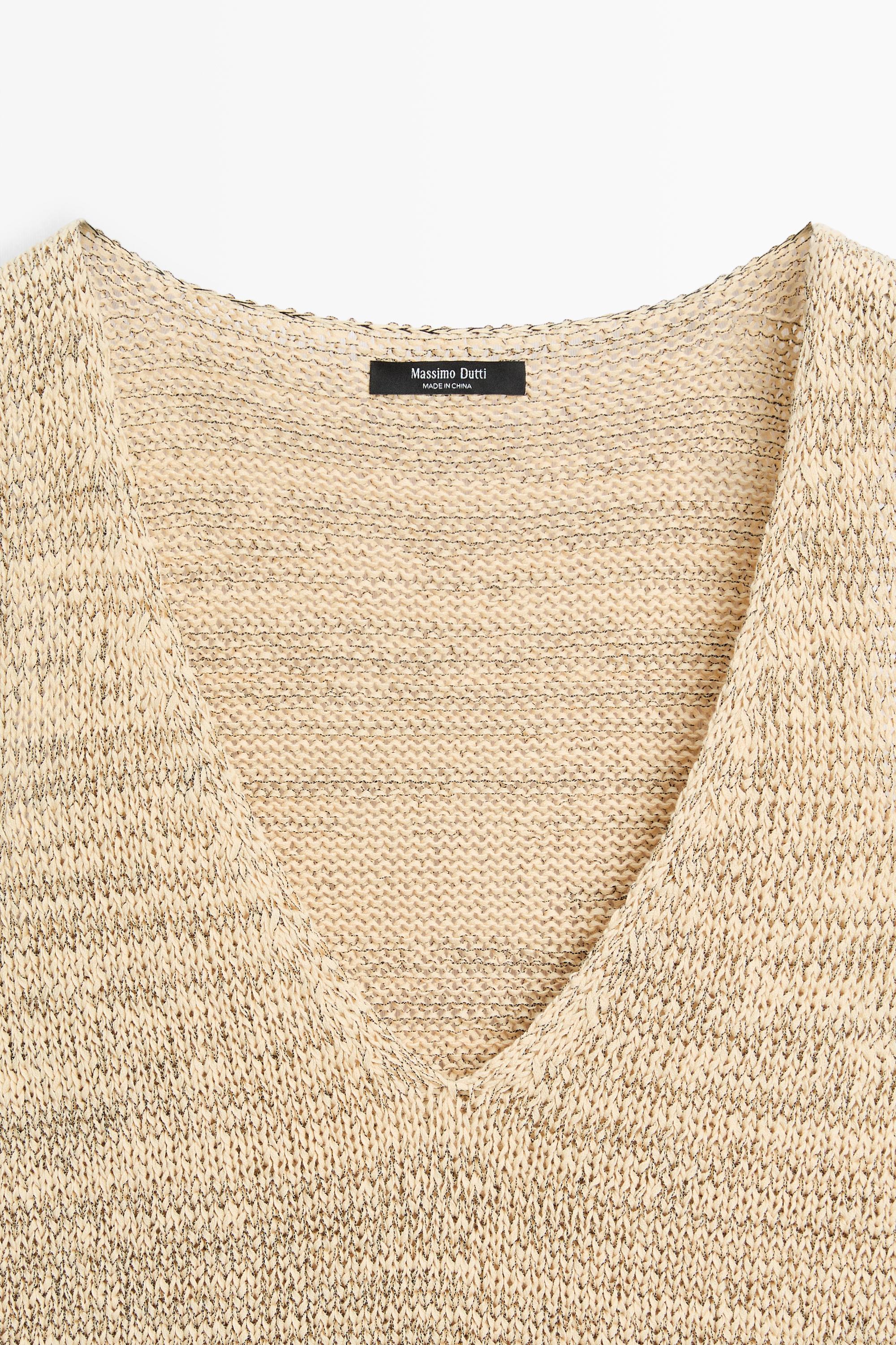 Melange cotton blend knit top
